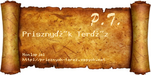 Prisznyák Teréz névjegykártya